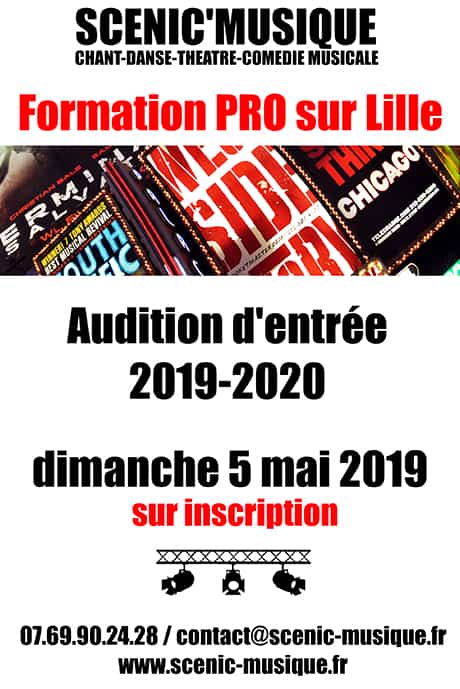 Formation professionnelle chant-comédie musicale - audition d'entrée 2019-2020