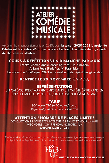 Atelier Amateur Comédie Musicale 2020/2021